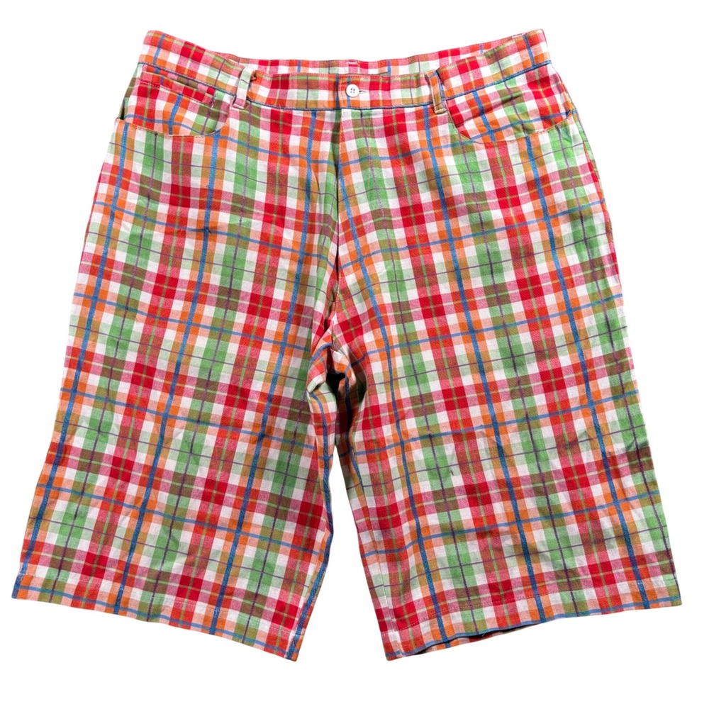 VTG Beyond The Limit Plaid Shorts Men 38 (Tag 40) Madras Preppy‎ Golf 90s Check
